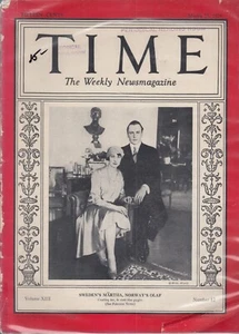 1929 Time magazine--March 25 1929  Martha,Norwat's Olaf - Picture 1 of 1