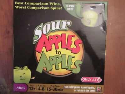 SOUR APPLES TO APPLES GAME~MATTEL~TARGET EXCLUSIVE 2010~COMPLETE~EUC~FAMILY FUN~ - Image 1 of 2