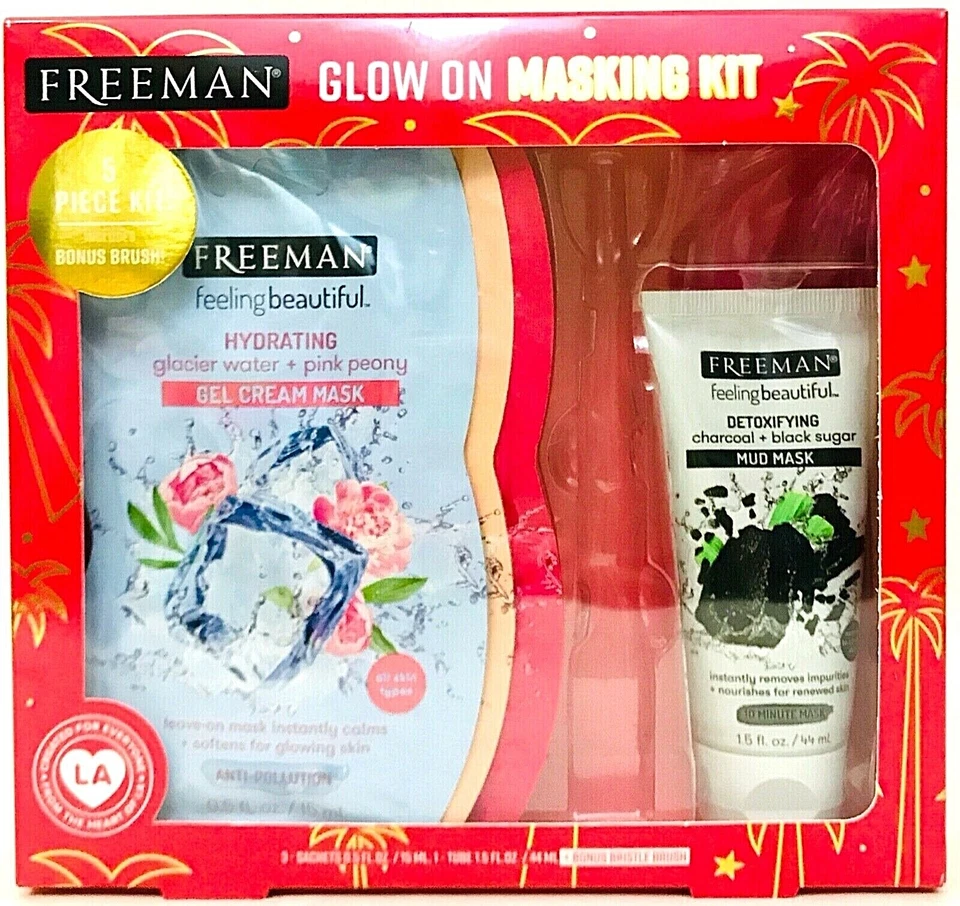 Missing Brush 1 盒 Freeman 4 件发光面膜适合所有肤质 — 第 1/1 张图片