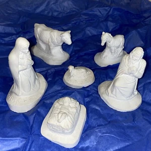 Elagu Form 6 Vintage Krippen Figuren weiß, Weihnachten Christkind - Bild 1 von 10