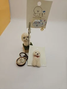 Maltese Bichon Dog Gifts Key Chain Photo Holder Pin - Picture 1 of 9