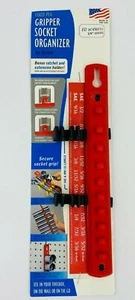 Ernst 8010 1/4" Dr. Fixed Peg "Gripper" 10 Socket Organizer RED - Picture 1 of 1