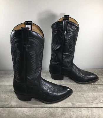 Express Rider винтажный гладкий черной кожи ковбой Western мужские ботинки размер 8,5 M - Изображение 1 из 4