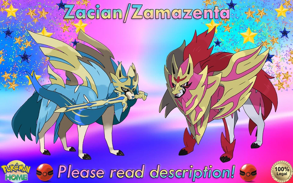 ✨Shiny Zacian/Zamazenta Galar Hero duo EVENT✨Sword/Shield S/V HOME (💯Legal) - Image 1 of 1