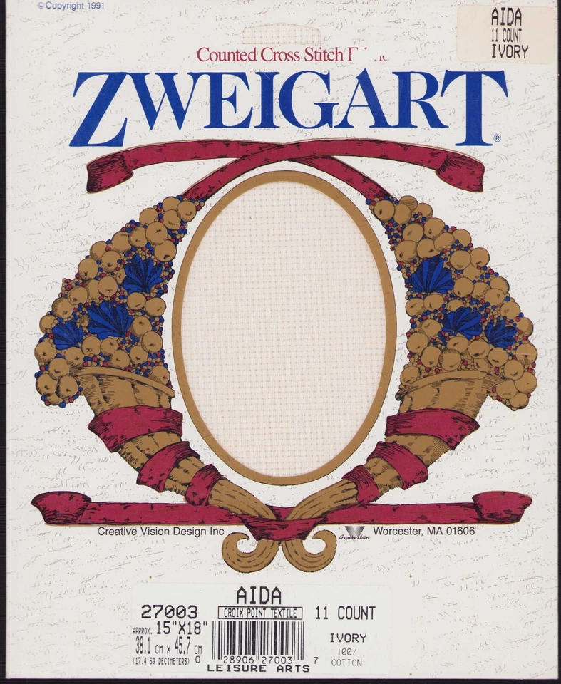 Cross Stitch Zweigart Ivory 11 ct. 15"x18" fabric Needlework Germany Switzerland - Image 1 of 2