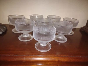 8 vasos de champán Sasaki/sherbet altos --- vidrio de lluvia transparente --- Usado en excelente estado - Imagen 1 de 3