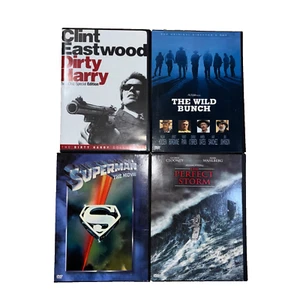 4 DVD Lot Dirty Harry, Superman Der Film, Der wilde Haufen, Perfekter Sturm - sauber - Bild 1 von 9