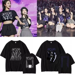 Kpop 에스파 T-SHIRT North American 2023 Concert Tshirt Unisex Cotton TEE - Picture 1 of 7