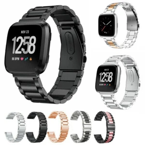 Replacement Strap for Fitbit Versa Lite 1/2 Stainless Steel Metal Watch Band - Picture 1 of 14