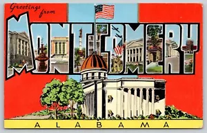 Montgomery Alabama ~ Konföderierte ~ Postamt ~ Großbrief Leinen Postkarte ~ 1940er - Bild 1 von 2