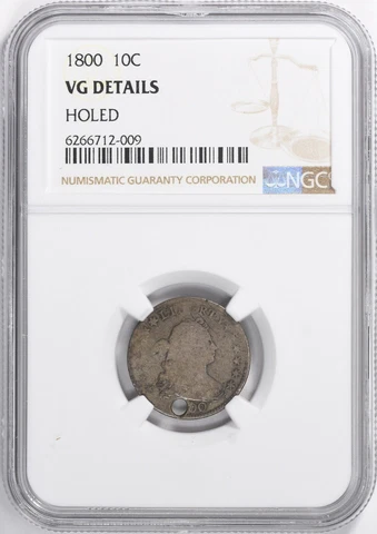 1800 Draped Bust Dime 10c NGC VG Details Cover