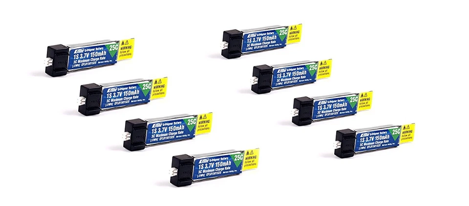 Pack of 8 150mah 1s 3.7v 25c Lipo Battery for E-Flite Hobbyzone Sport Cub S - Image 1 of 1