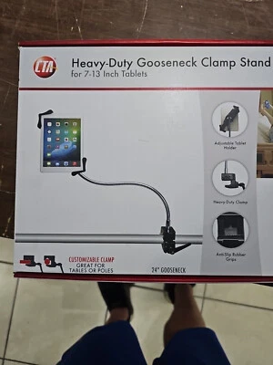 CTA DIGITAL PAD-HGT Tablet Stand HEAVYBDUTY  7-13" IPAD Clamp Tabletop  Rail - Image 1 of 3