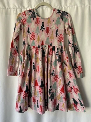 Hanna Andersson Girls Pink Holiday Christmas Tree Dress Size 150/12 - Image 1 of 4