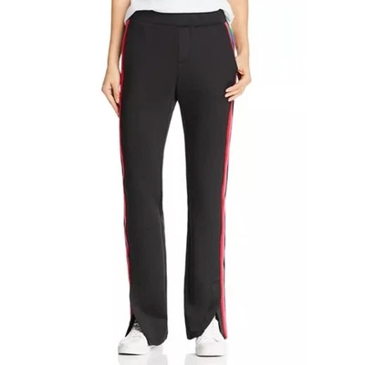 Pantalones de chándal Pam & Gela negros y a rayas adornados con estrás pequeños para mujer Foto 1 de 4