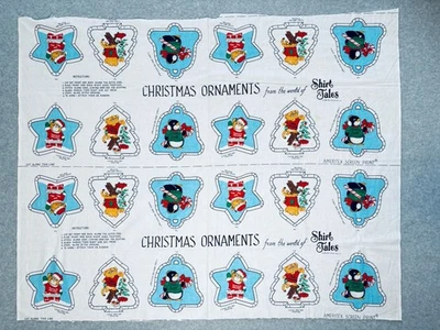 CONTOS DE CAMISA VINTAGE ANOS 80 corte costura painel de tecido enfeites de Natal sem cortes NOS RARO - Imagem 1 de 4