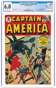 Captain America Comics #60 (Timely, 1947) CGC FN 6.0 Human Torch & Fly / Catman - Bild 1 von 2