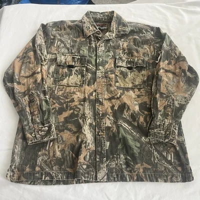 Vintage Ranger Button Up Hunting Shirt Pockets Size L Realtree Camo Hunting - Image 1 of 4