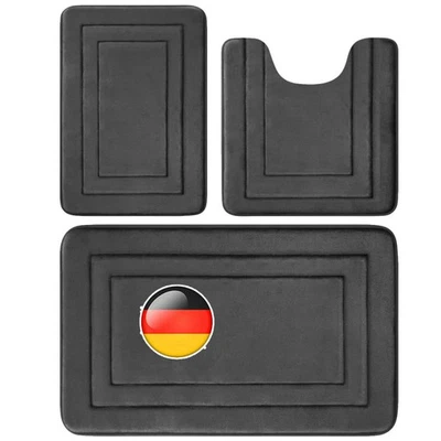 3 Stück Rutschfeste Badematten Set Angenehm Weiches WC Badezimmer Bad-Teppiche - Bild 1 von 4