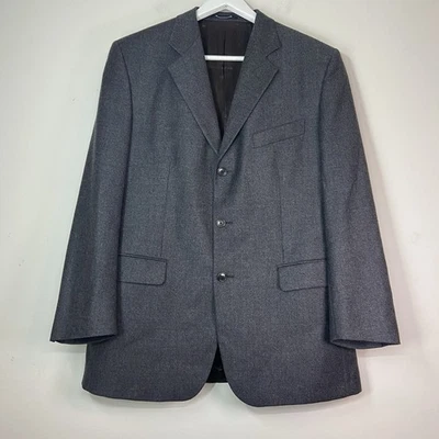 Lubiam Mens Size US 42R EU 52R Gray 3 Button Virgin Wool Blazer Sport Coat Italy - Image 1 of 4