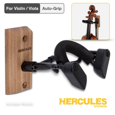 Hercules DSP57WB Auto Grip System Violin/Viola Wall Mount Hanger w/ Bow Holder - Image 1 of 4