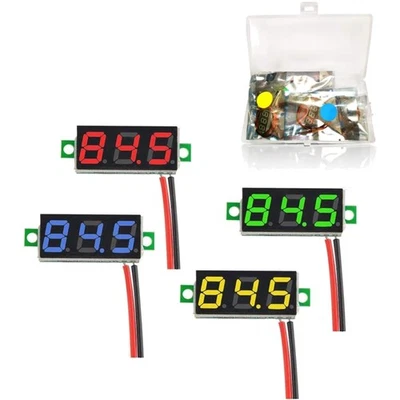 Mini Digital Voltmeter, Spannungsprüfer, DC 2.4-30V, LED, 4 Farben, Kabel, Me... - Bild 1 von 2