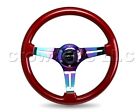 NRG Neochrome Steering Wheel - Red Colored Wood - 350mm - Part # ST-015MC-RD