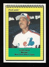 1991 ProCards Felipe Alou Manager From West Palm Beach Set 