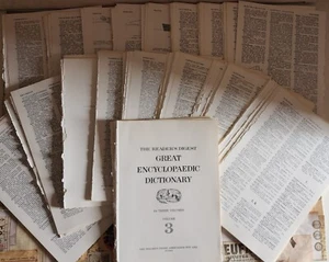 Bulk lot x 20 Vintage Book Pages Encyclopaedia Ephemera Junk Journal scrapbook - Picture 1 of 9
