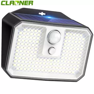CLAONER 168 LED Solar Power Wall Light PIR Motion Sensor Outdoor Security Lamp - Picture 1 of 8