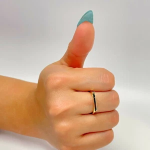 14K Yellow Gold Fancy Bar Authentic Stackable Ring Size 6 - Picture 1 of 6