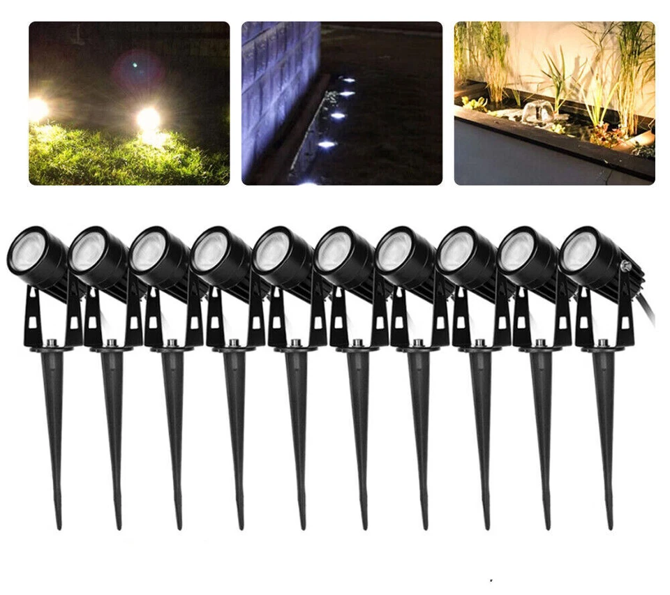 4/6/8/12er Set Gartenstrahler mit Erdspieß LED Gartenleuchte IP65 Außenleuchte - Bild 1 von 4