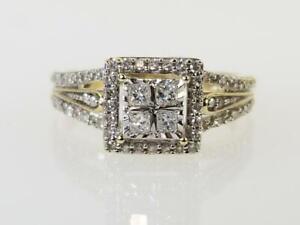 10K Two Tone Gold 2/5 CTTW Princess Round Diamond Engagement Ring  S (AM1063773)