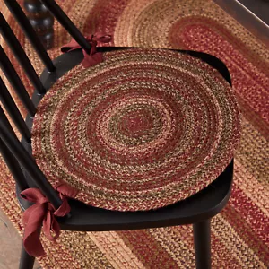 VHC Brands Primitive 15 in Chair Pad Set of 6 Red Cider Mill Kitchen Table Decor - Picture 1 of 8