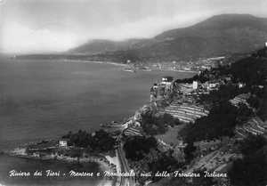 22-43B) MENTONE MONTECARLO FRONTIERA FERROVIA ITALIANA VIAGGIATA TELAIO CALABRIA - Picture 1 of 2
