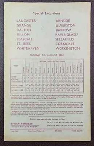 1964 British Railways Excursion Flyer – Ravenglass & Eskdale Railway - Picture 1 of 1