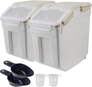 50 lb Airtight Flour Storage Container, 2 Pack Large Rice Storage Container Bin - Picture 1 of 6