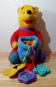 VINTAGE 1995 PLUSH WINNIE THE POOH 12in. w/BABY TEETHING TOYS - Picture 1 of 5