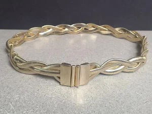 Women's Vintage Gold Toned Braided Stretchy Disco Belt 26"-30" Int Circumference - Picture 1 of 1