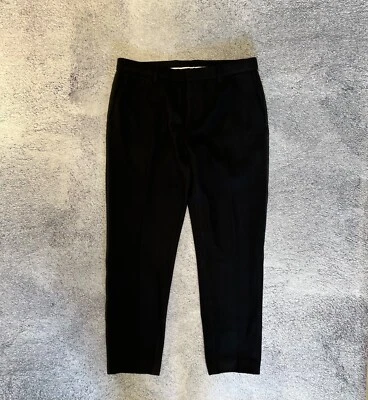 Pantalones de lana Emporio Armani para hombre talla 50 negros virgen Lana pantalones de lujo Foto 1 de 4