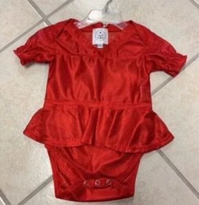 Girls 18 Months Red Blank (No Logo) Football All Sports Mesh Jersey Bubble NWT - Picture 1 of 1