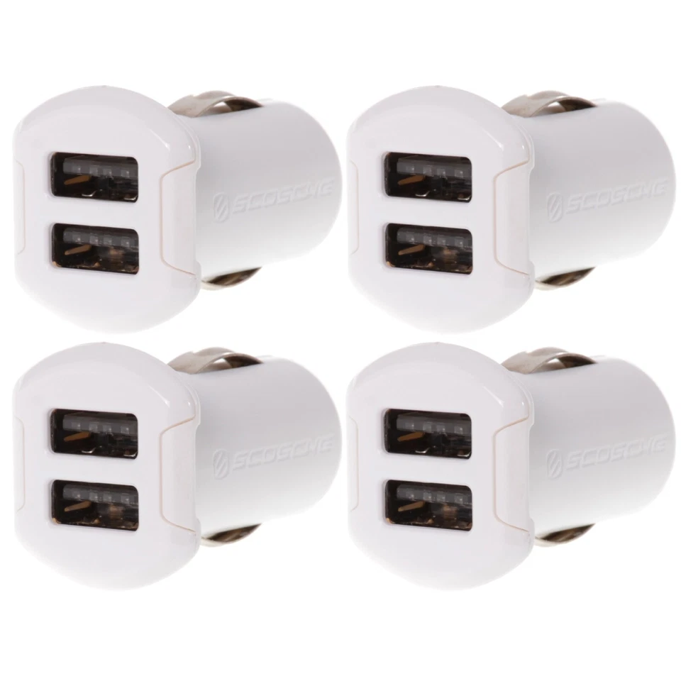 Scosche Revolt 2-Port USB Charger Dual 12W Watt 5V Volt Ports White (Pack of 4) - Image 1 of 4