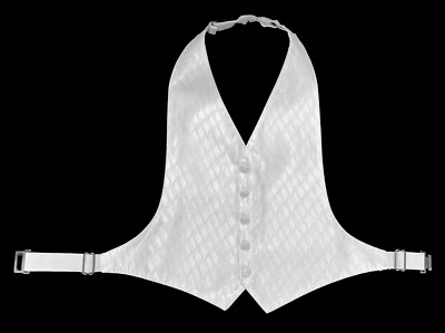 Men's White Tuxedo Vest Adjustable Open Back Quality Made in USA Big & Tall 5XL - Image 1 of 3