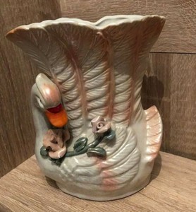 Porzellan Vase - Schwan