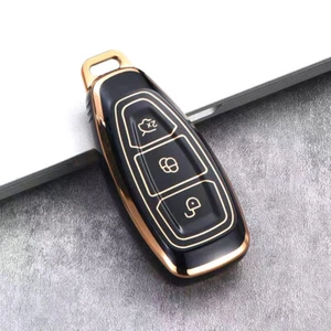 Accessoires noirs étui à clés housse porte-porte clé coque pour Ford Fiesta Focus Kuga - Photo 1/6