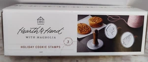 Hearth & Hand With Magnolia ~ Metal & Wood Cookie Press/ Stamp Set ~ 2023 New! - Picture 1 of 12