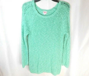 NEW Justice Girls Green Pullover Knit Sweater w/Silver Threads Size 20 - Picture 1 of 3