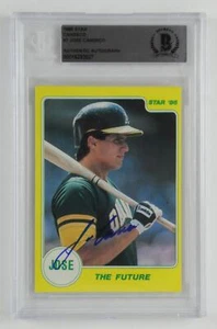 Jose Canseco Signed Baseball Card Oakland A's 1986 Star 7 Slabbed Beckett COA - Picture 1 of 3