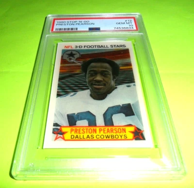 1980 STOP 'N' GO #12 PRESTON PEARSON DALLAS COWBOYS POP 8 PSA 10 GEM MINT - Image 1 of 2