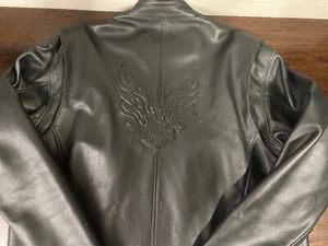 HARLEY-DAVIDSON Lined Embossed Leather Jacket, Men's Size XL Embossed Fire - Picture 1 of 7